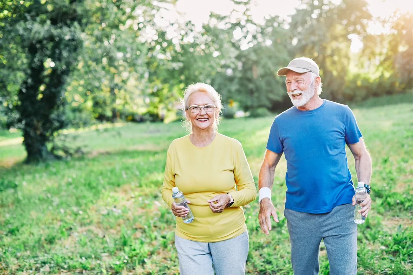 A patient walking comfortably again after private foot and ankle surgery