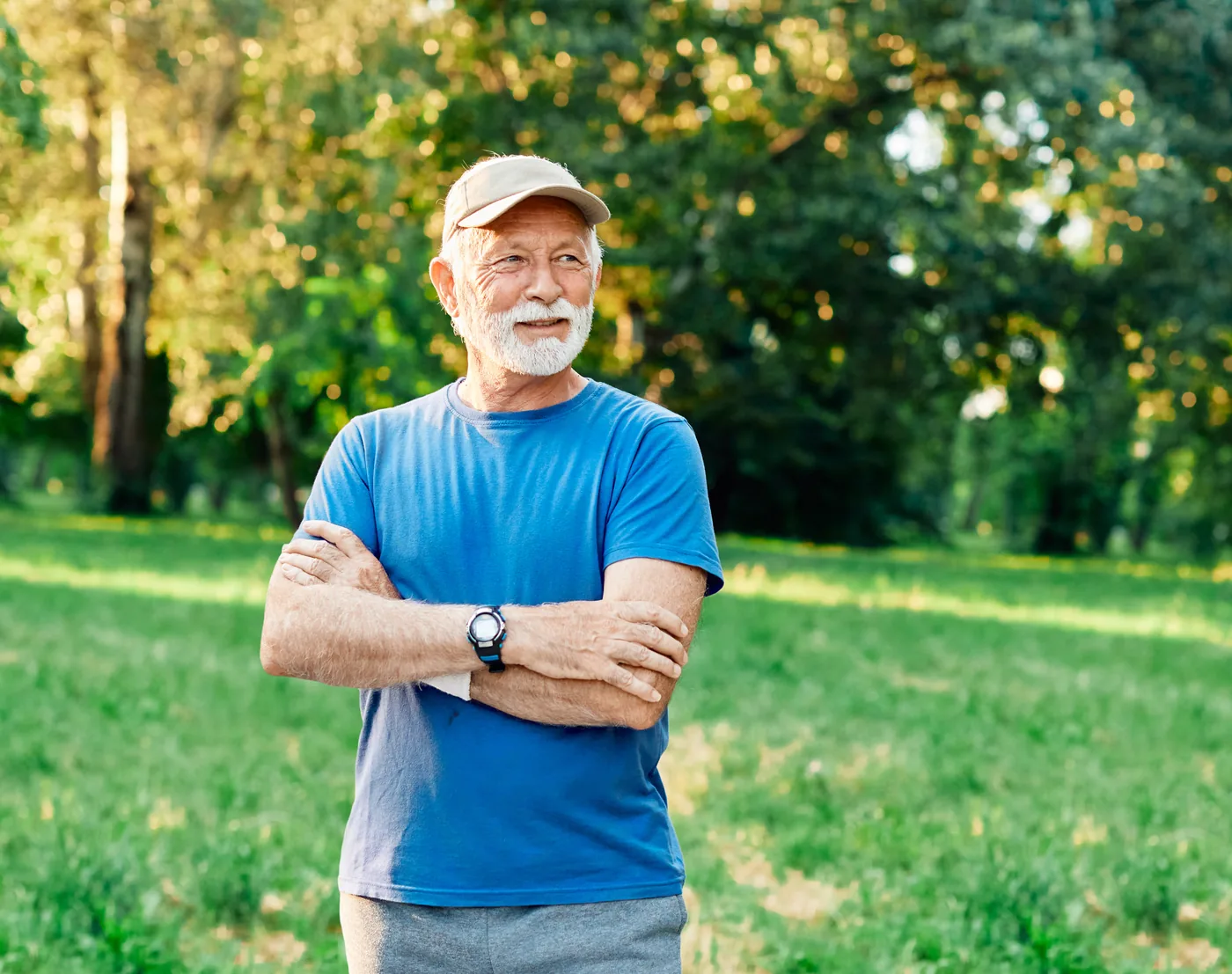 A patient standing comfortably after private spinal fusion surgery